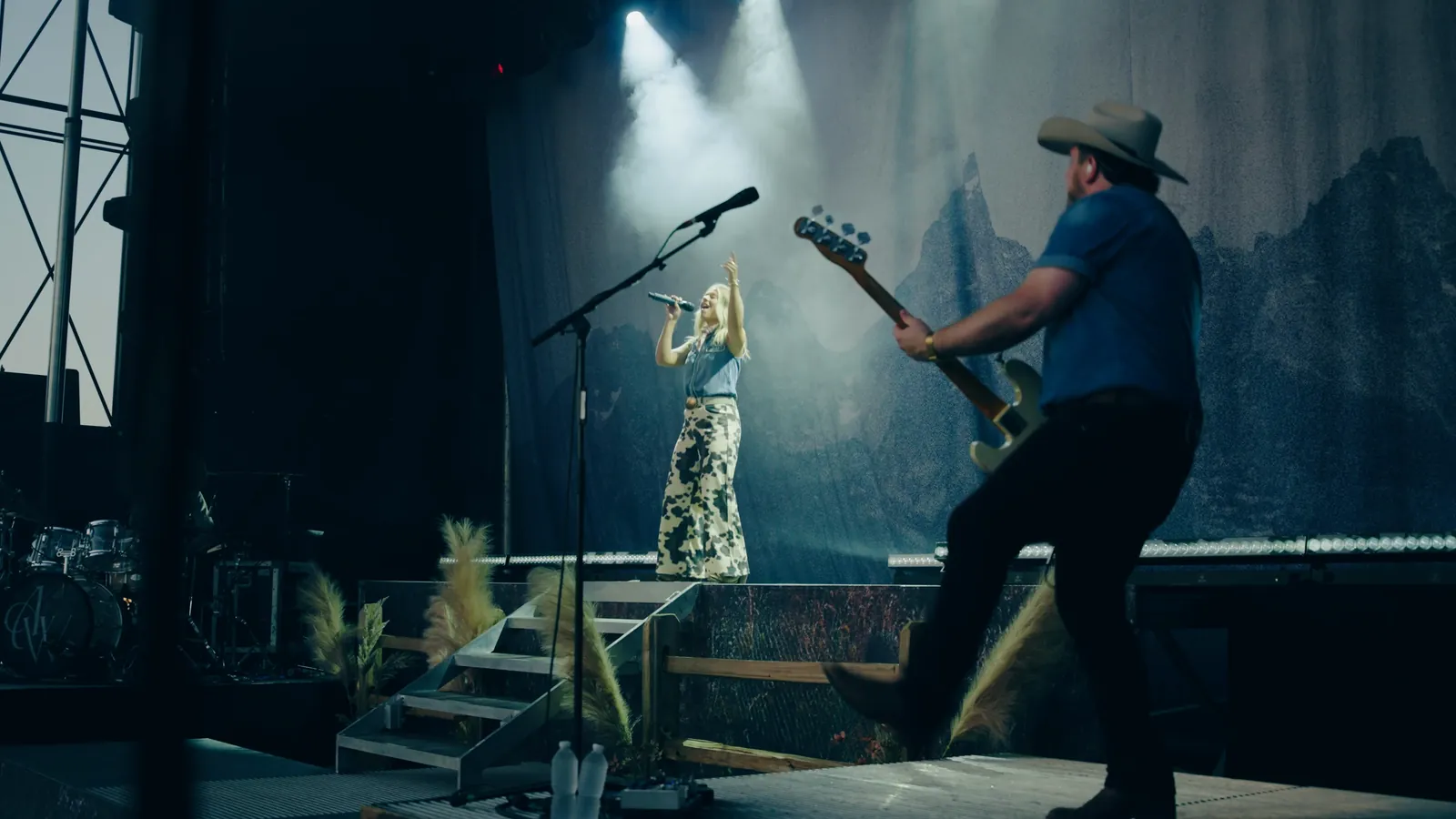 A performance under stage lights